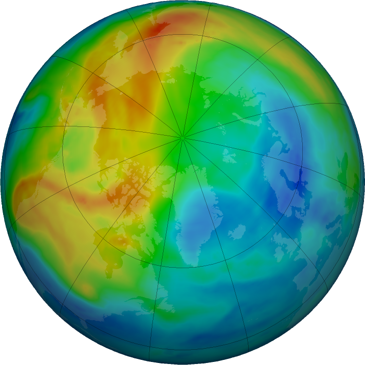 Arctic ozone map for 27 November 2019